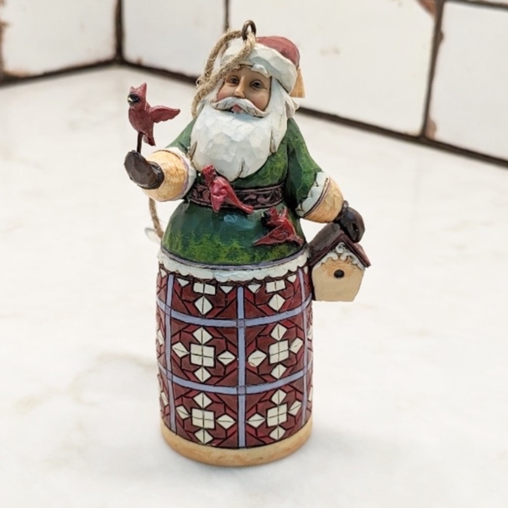 Jim Shore Santa/Cardinals/Birdhouse Hanging Ornament